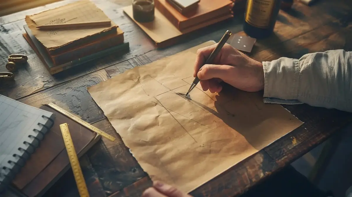 Sketch of a visual direction on a work table.